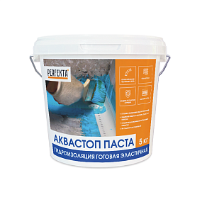 Гидроизоляция готовая эластичная Аквастоп Паста, 5 кг PERFEKTA