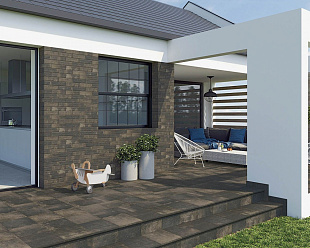 Фронтальная клинкерная ступень с капиносом Paradyz Scandiano Brown, 330*300*11 мм
