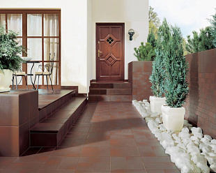 Фронтальная клинкерная ступень с капиносом Paradyz Cloud Brown Duro, 330*299*11 мм Hit Ceramics