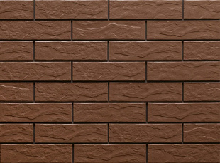 Клинкерная фасадная плитка под кирпич Brown Rustic 240*65*6.5 мм HIT Ceramics