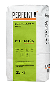 Шпаклевка цементная базовая Старт Глайд МН белый, 25 кг PERFEKTA