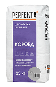 Штукатурка декоративная Короед серый, 25 кг PERFEKTA
