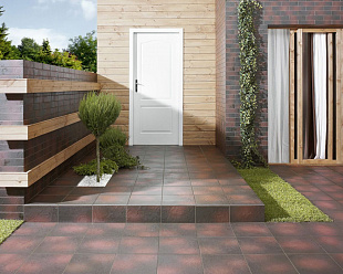 Фронтальная клинкерная ступень простая Paradyz Semir Rosa, 300*300*11 мм Hit Ceramics